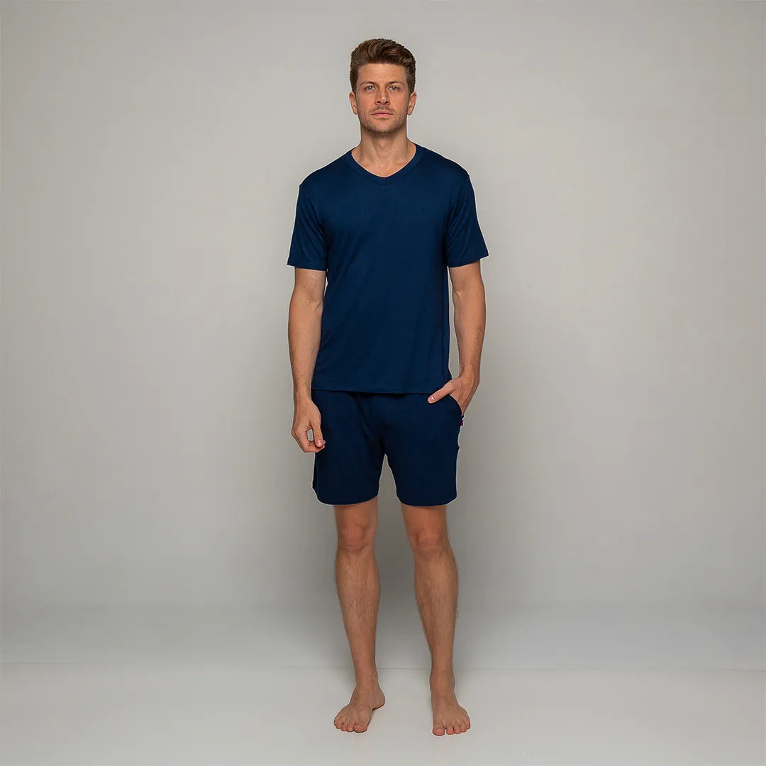 Lunnavia Herren-Pyjama Kurzarm & Shorts