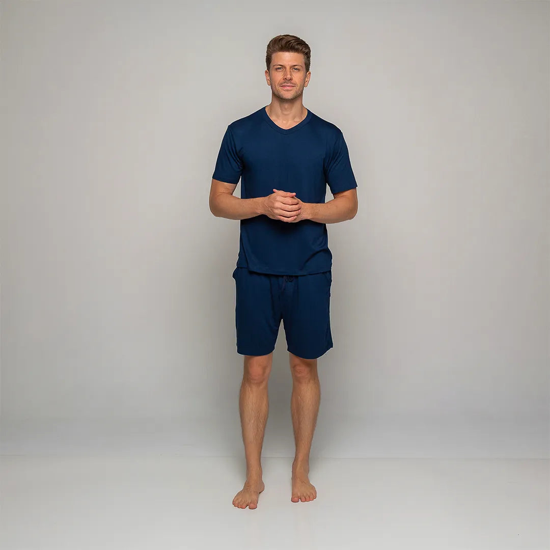 Lunnavia Herren-Pyjama Kurzarm & Shorts
