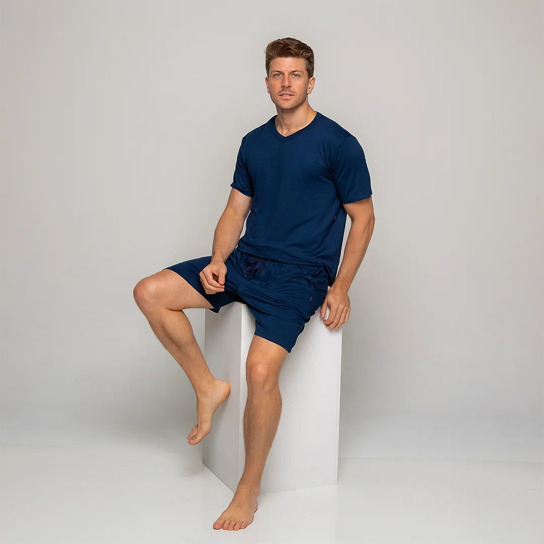 Lunnavia Herren-Pyjama Kurzarm & Shorts