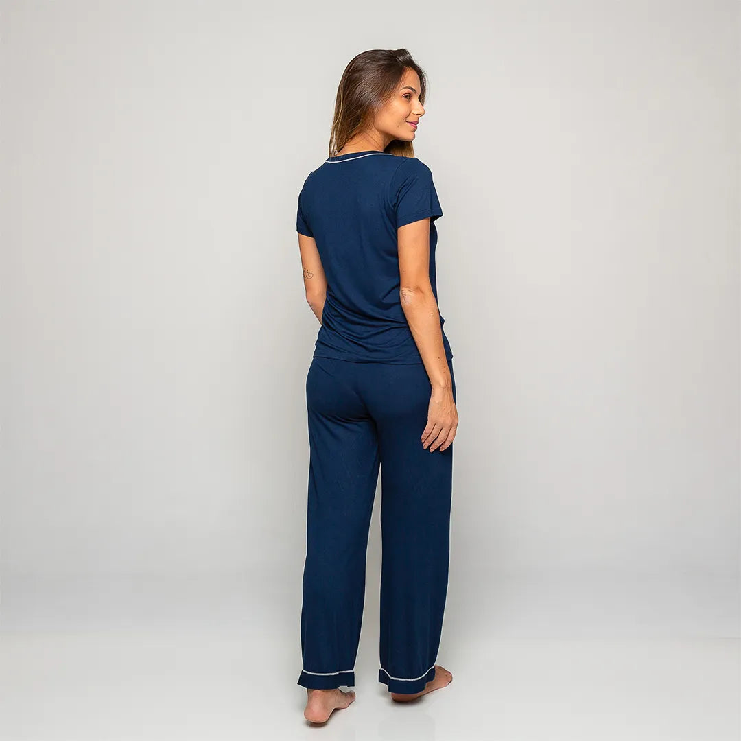 Lunnavia Damen-Pyjama Kurzarm & Hose