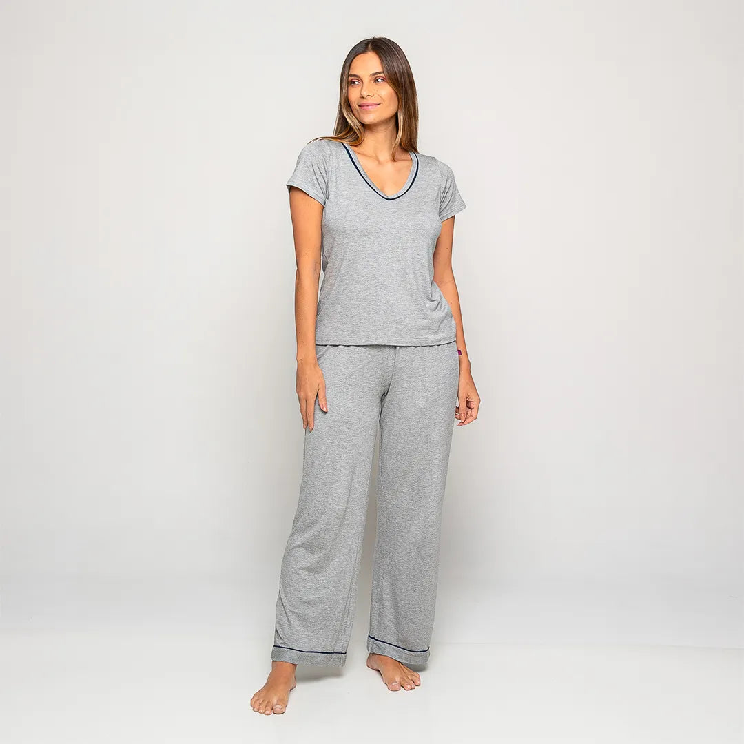 Lunnavia Damen-Pyjama Kurzarm & Hose