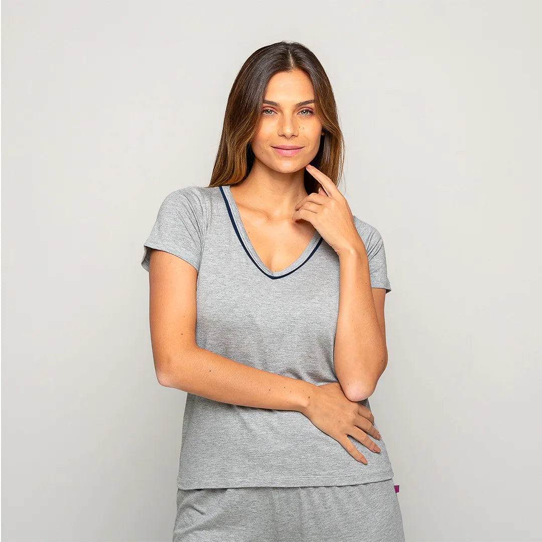 Lunnavia Damen-Pyjama Kurzarm & Hose