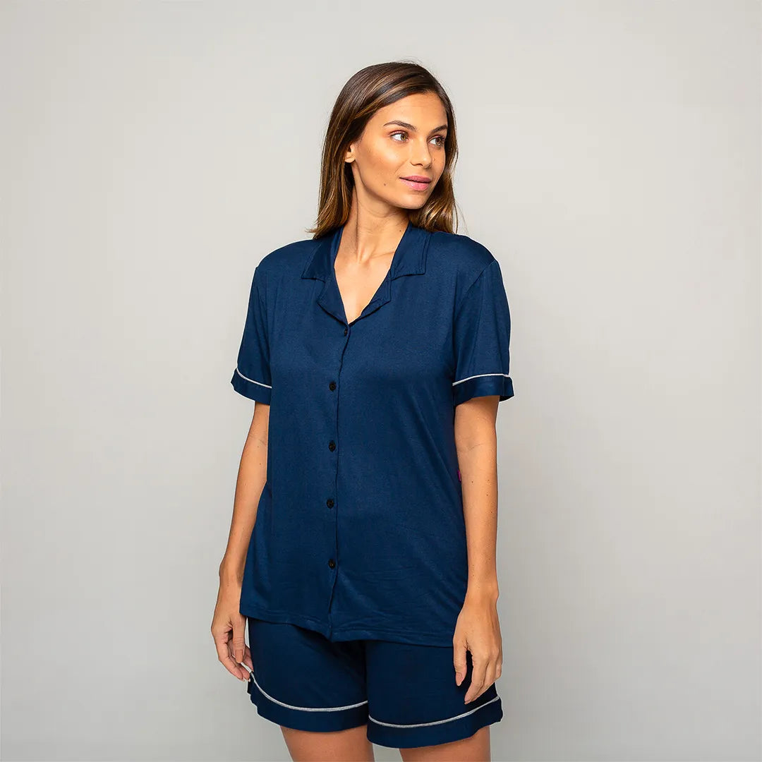 Lunnavia Damen-Pyjama Kurzarm & Shorts