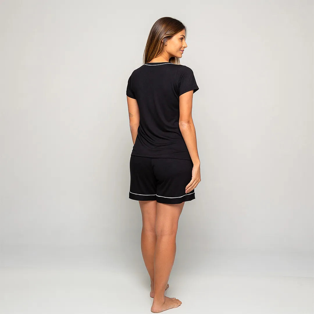 Lunnavia Damen-Pyjama Kurzarm-Set