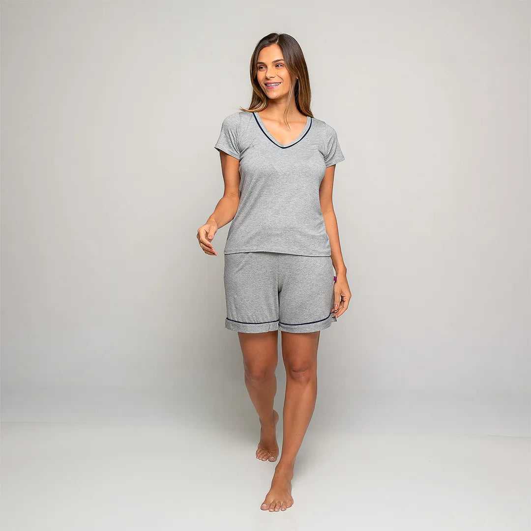 Lunnavia Damen-Pyjama Kurzarm-Set