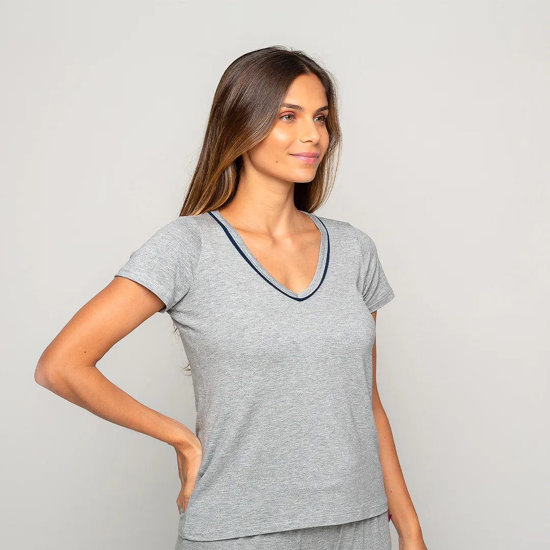 Lunnavia Damen-Pyjama Kurzarm-Set