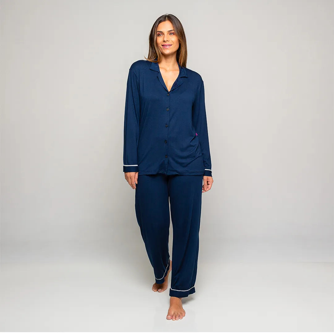 Lunnavia Damen-Pyjama Langarm & Hose