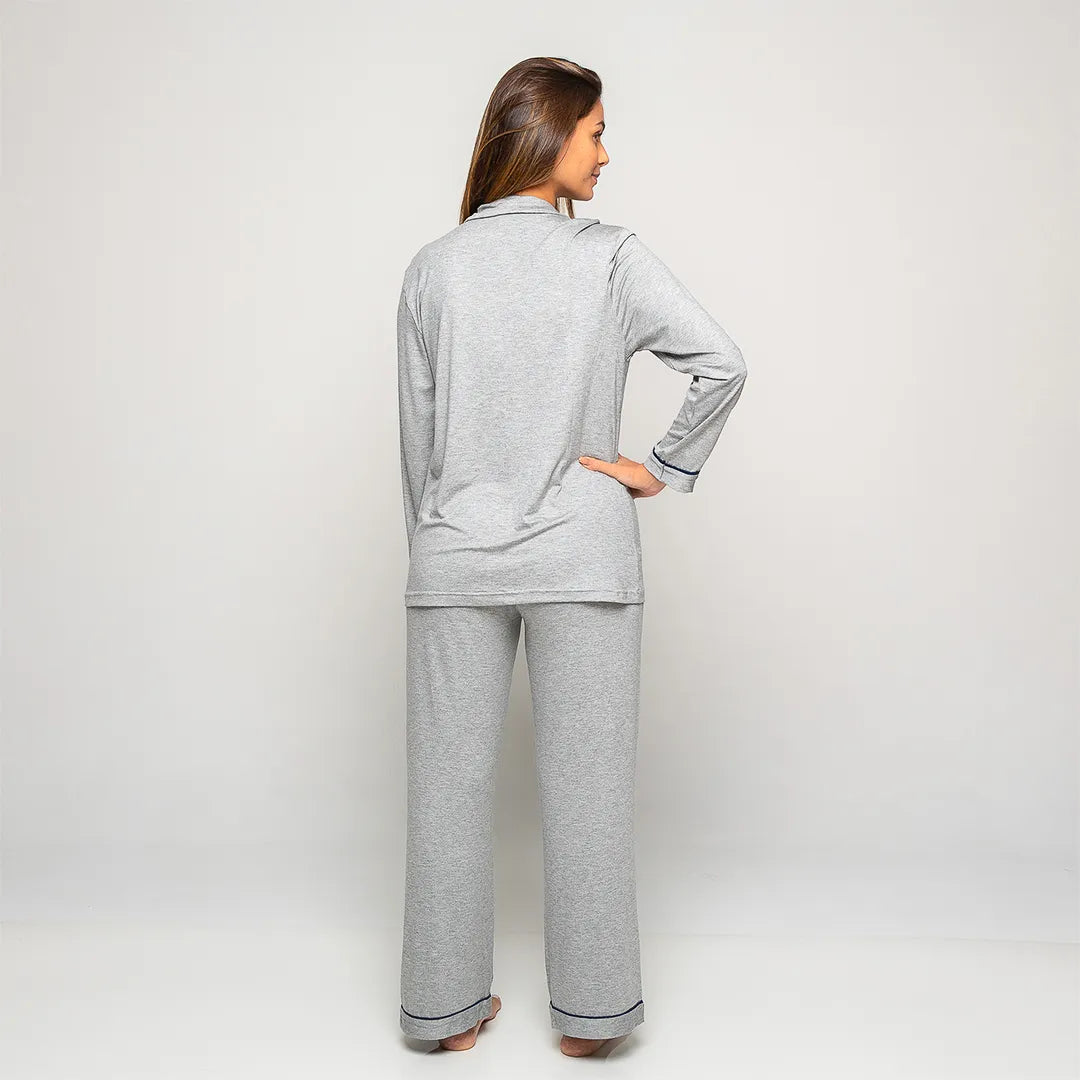 Lunnavia Damen-Pyjama Langarm & Hose