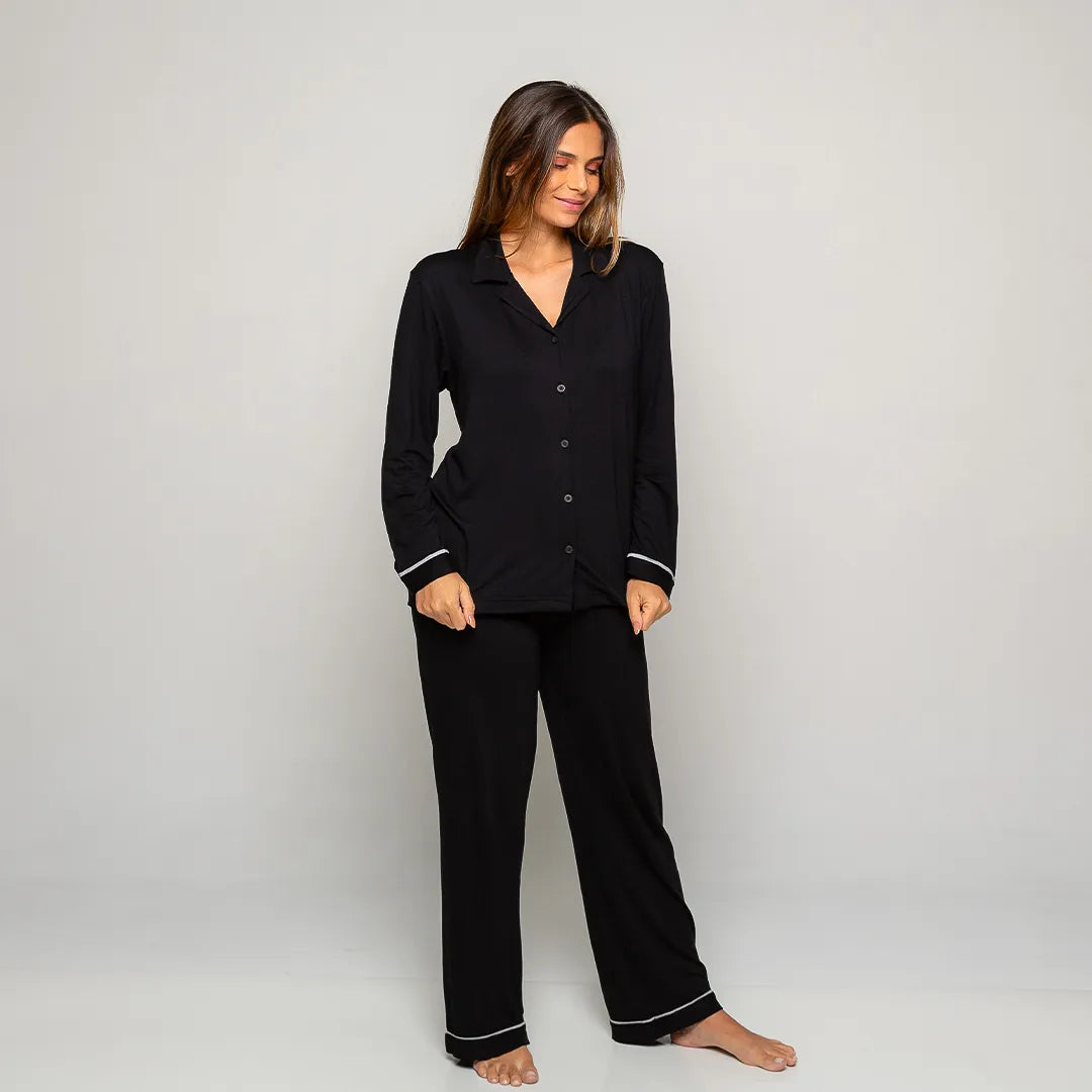 Lunnavia Damen-Pyjama Langarm & Hose