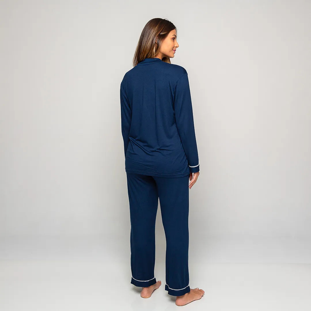 Lunnavia Damen-Pyjama Langarm & Hose