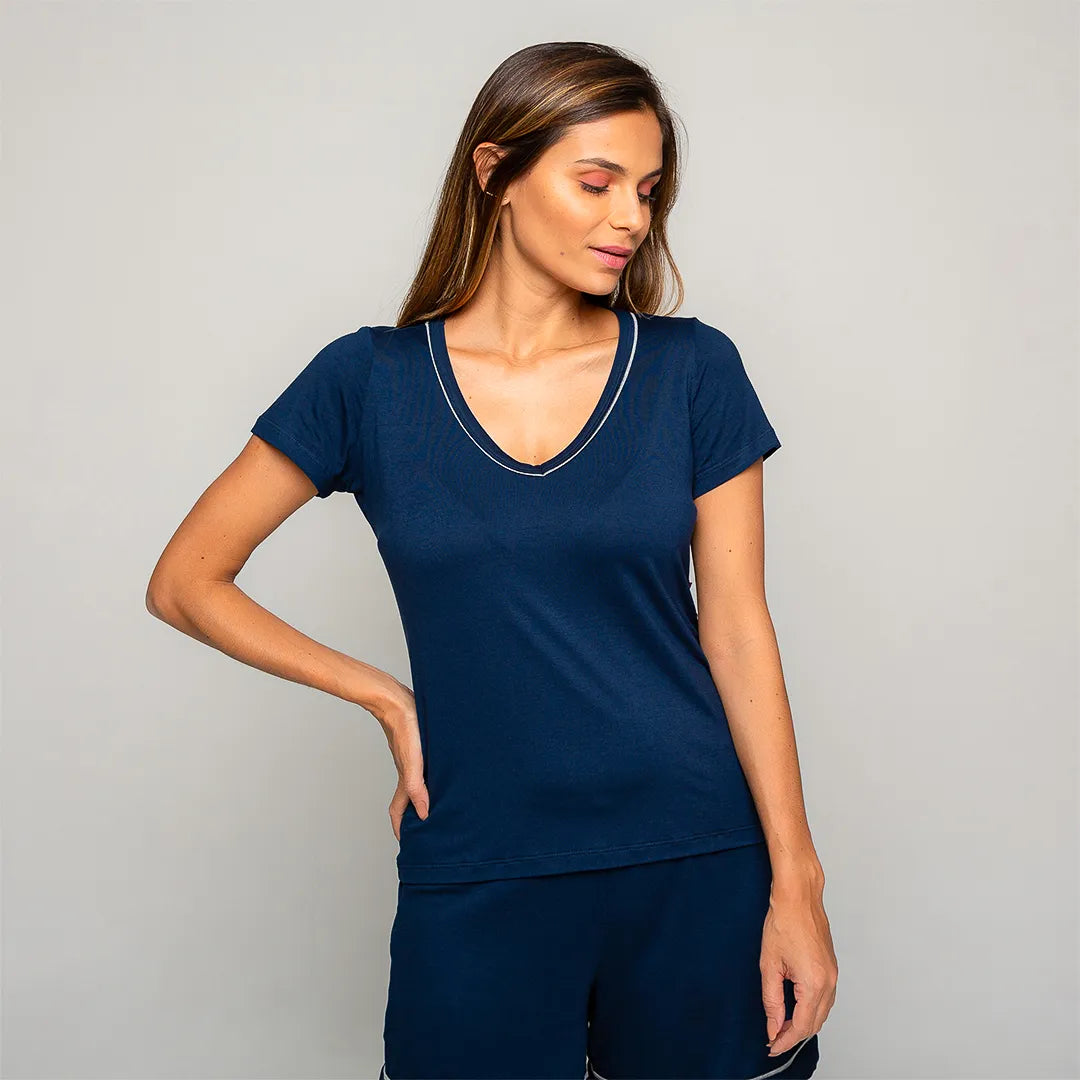 Lunnavia Damen-Pyjama Kurzarm-Set