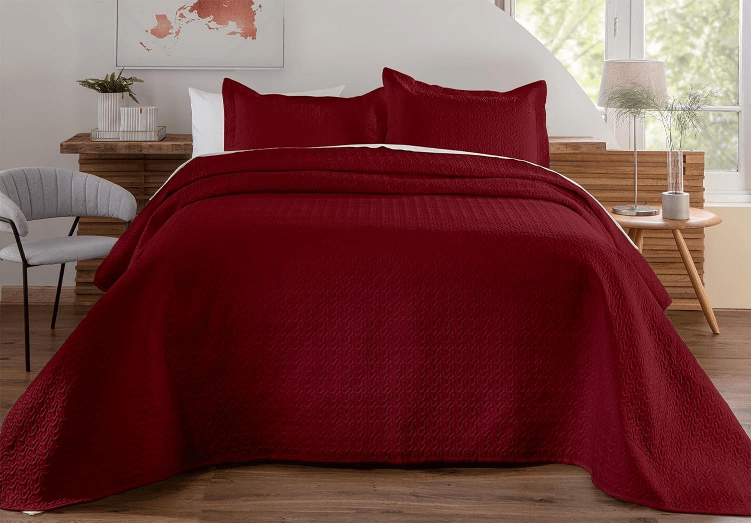 Bettwäsche-Set Weinrot