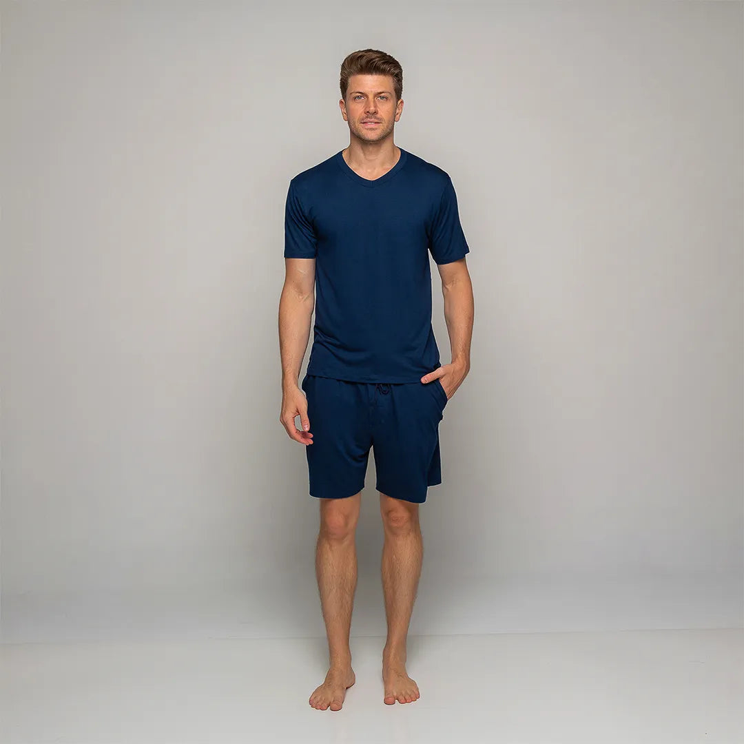 Lunnavia Herren-Pyjama Kurzarm & Shorts