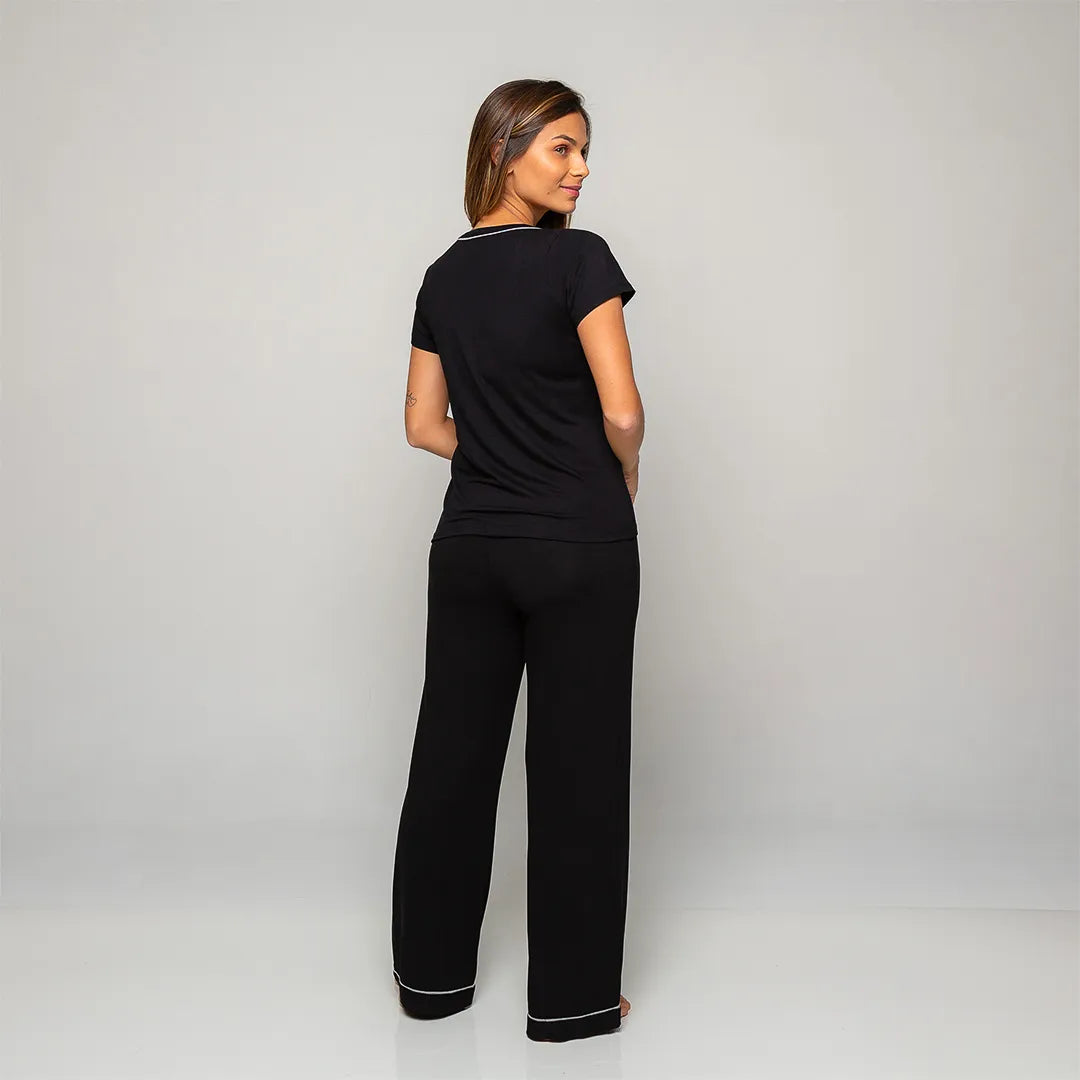 Lunnavia Damen-Pyjama Kurzarm & Hose