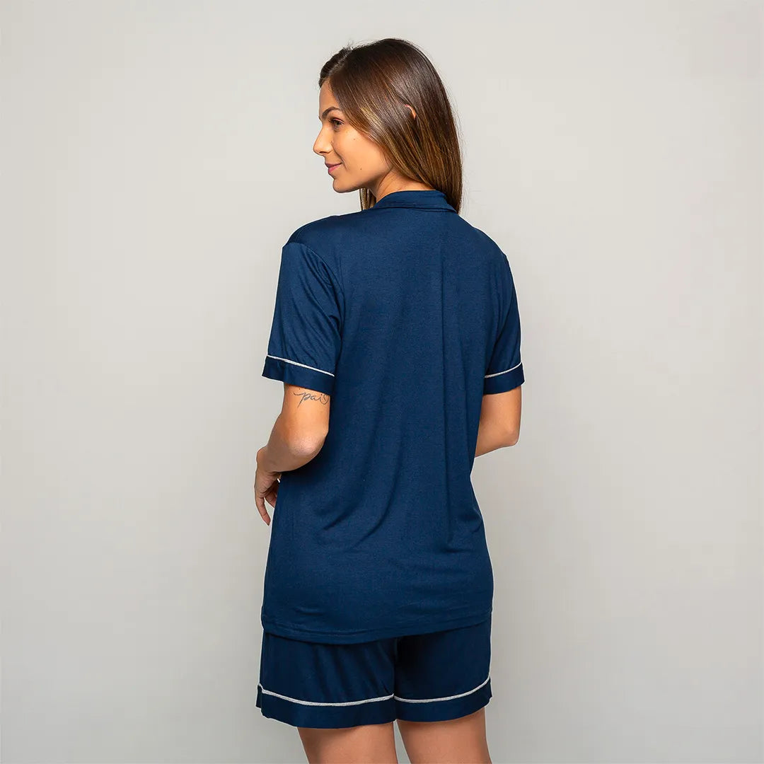Lunnavia Damen-Pyjama Kurzarm & Shorts