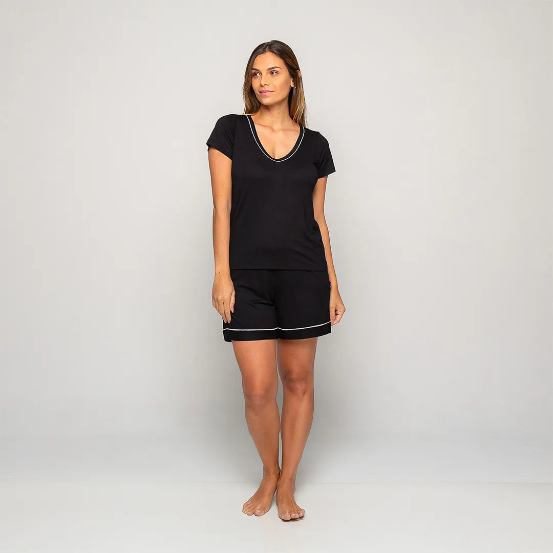 Lunnavia Damen-Pyjama Kurzarm-Set