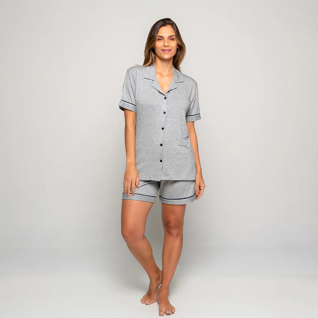 Lunnavia Damen-Pyjama Kurzarm & Shorts