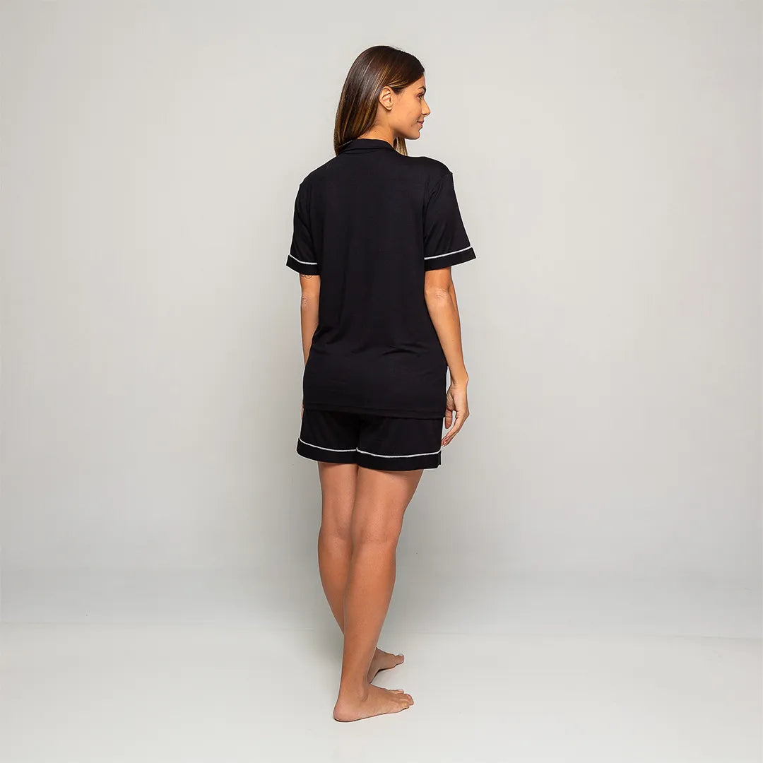 Lunnavia Damen-Pyjama Kurzarm & Shorts