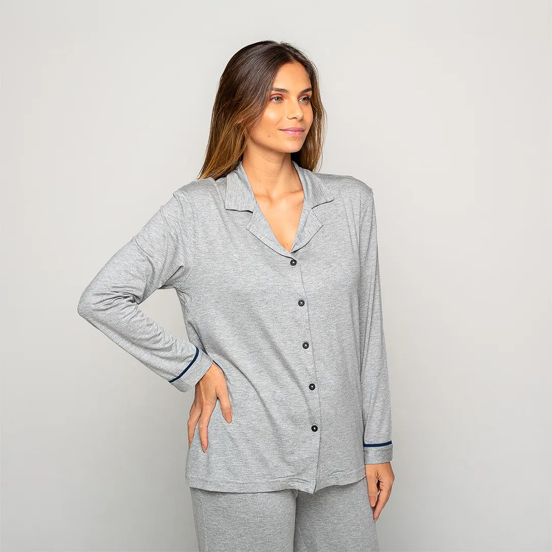 Lunnavia Damen-Pyjama Langarm & Hose