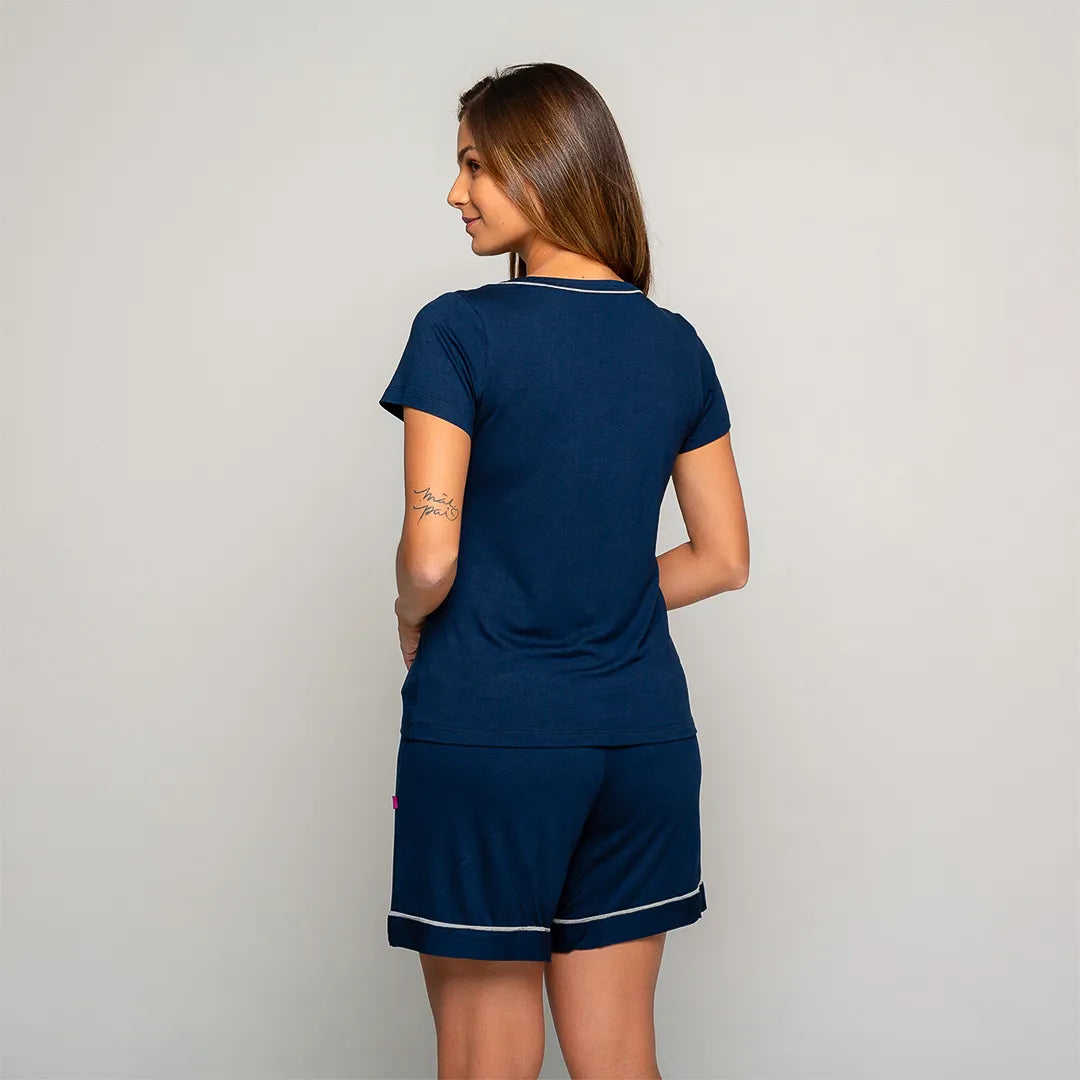 Lunnavia Damen-Pyjama Kurzarm-Set